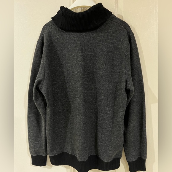 H&M Collar Sweater Mens medium Black Shawl Collared Long Sleeve Pullover - Picture 4 of 6